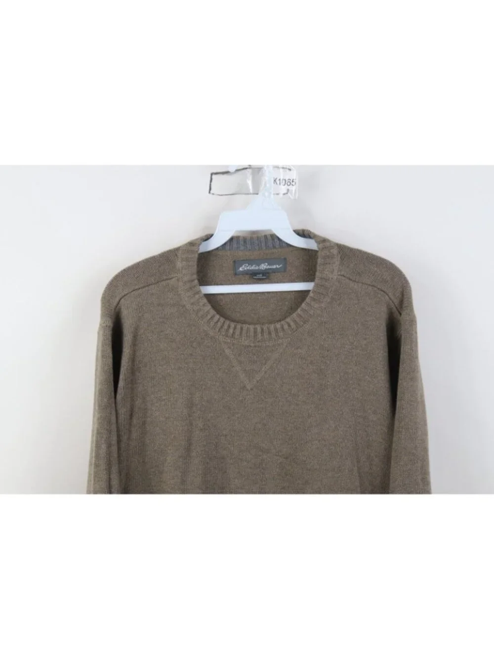 Vintage Y2K Eddie Bauer Mens Large Faded Blank Cotton Knit Crewneck Sweater - Picture 2 of 9